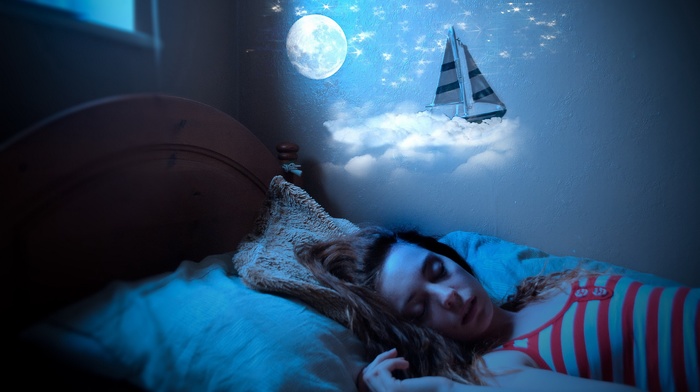 girl, sleeping, fantasy art