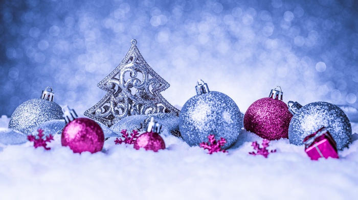 closeup, winter, Christmas ornaments