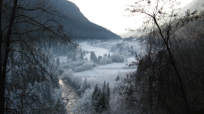 landscape, snow, nature, winter