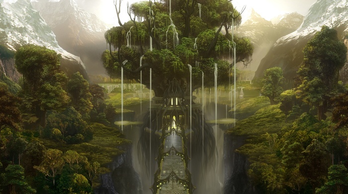 fantasy art, trees