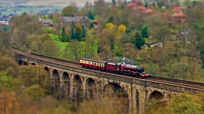 landscape, train, vehicle