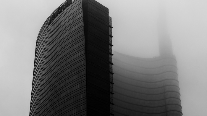 building, mist