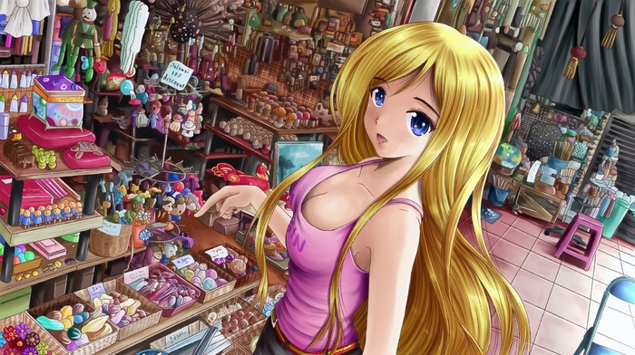 sweets, blonde, ecchi, anime girls, original characters