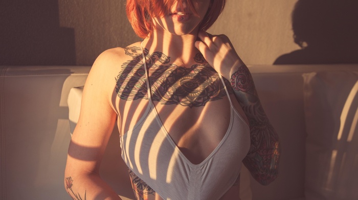 model, tattoo, tattoos, redhead