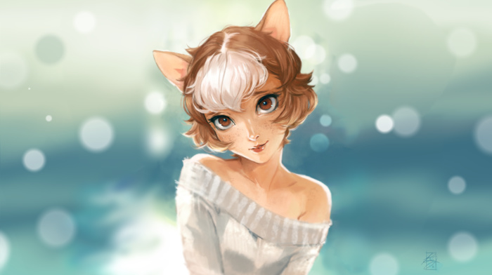 cat girl, original characters, animal ears, anime girls, fantasy art, anime