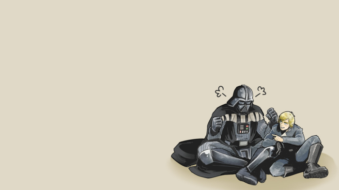 Darth Vader, simple background, Luke Skywalker, Star Wars