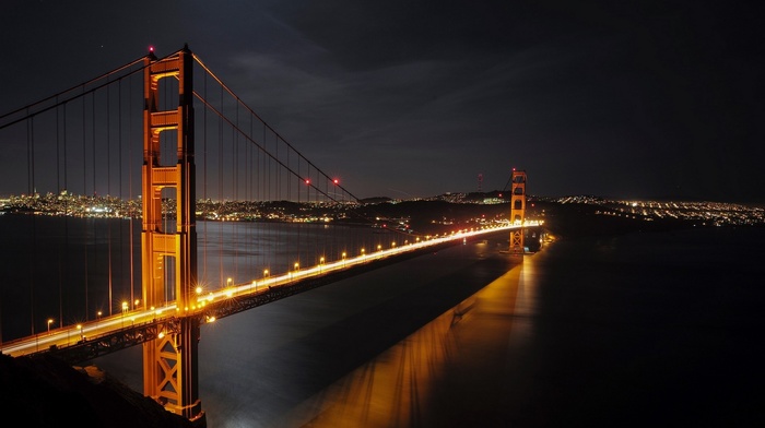 night, bridge, golden gate bridge
