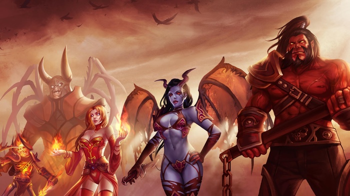 Queen of Pain, Doom game, Defense of the ancient, Dota, Axe, Lina