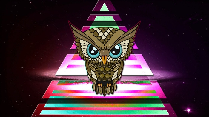 space, triangle, colorful, illuminati, owl