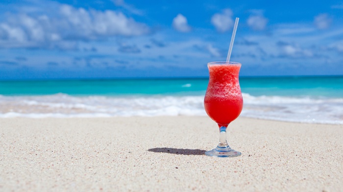 beach, tropical, cocktails, sand