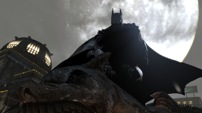 Batman Arkham Origins, rain, moonlight, Batman, video games, night