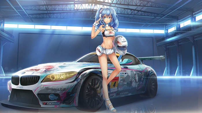 Hatsune Miku, BMW, race cars, car, Vocaloid