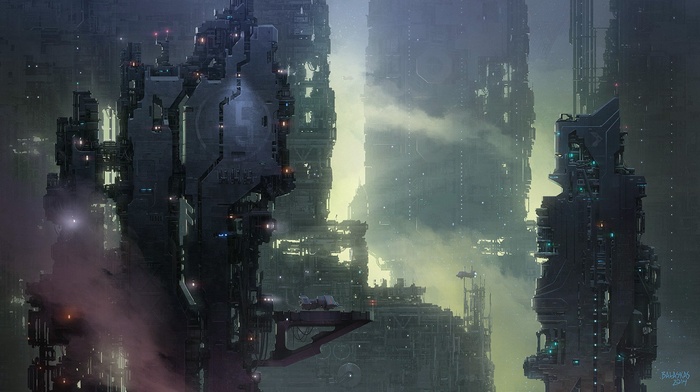 science fiction, city, cyberpunk, future city