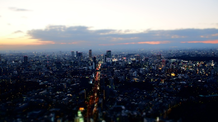 urban, tilt shift, Tokyo, Japan