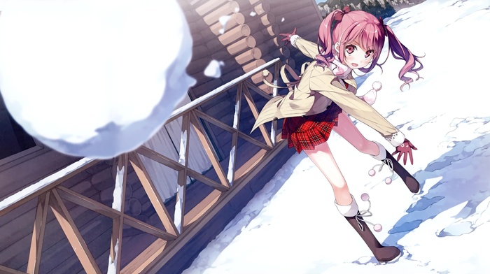 snow, Kantoku, Afterschool of the 5th year, pink hair, Kurumi Kantoku, anime girls, anime, original characters