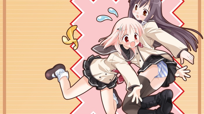 panties, Sakura Musubi, Sera Karen, school uniform, anime, Kiriyama Sakura