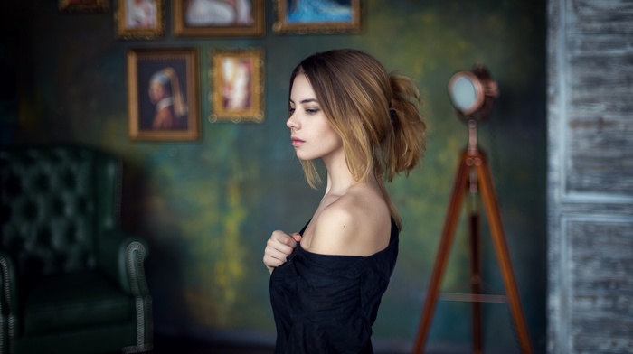 long hair, girl, brunette