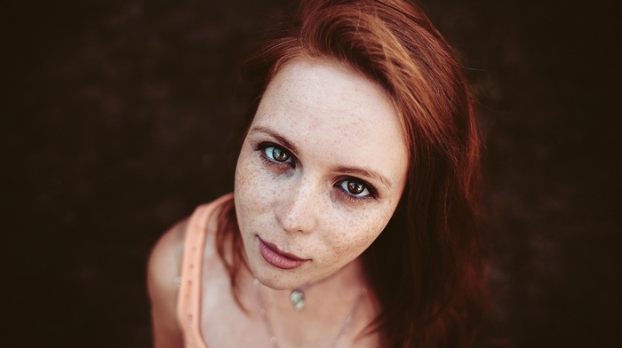 redhead, freckles, portrait, model, girl, face