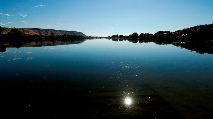 reflection, landscape, blue, photography, lake, water