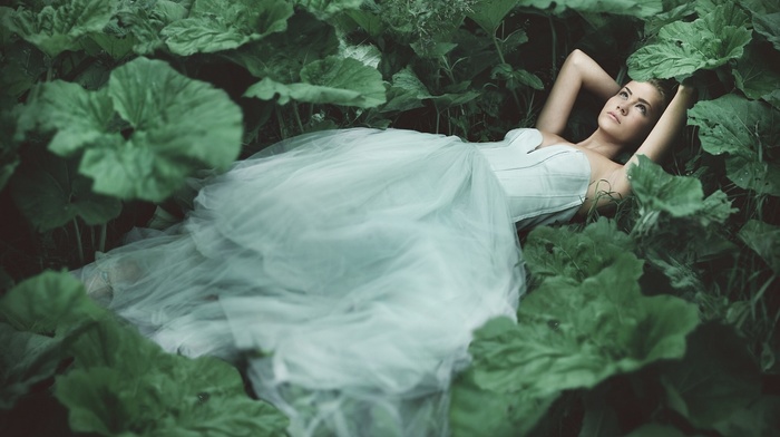 plants, girl, model