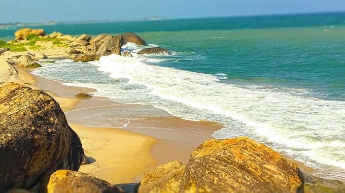 Sri Lanka, beach, photography, waves, nature, sea, rock