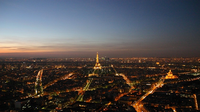 street light, city, Eiffel Tower