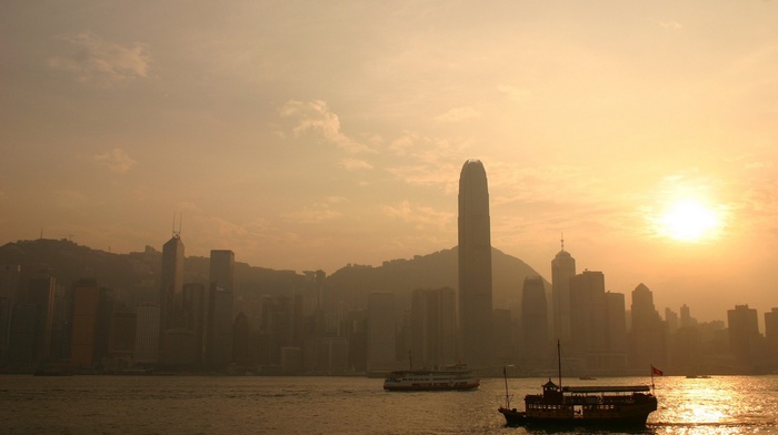 cityscape, photography, sunset, architecture, Victoria Harbour, Hong Kong, building, city, urban, skyscraper