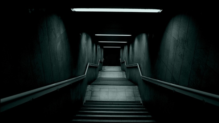 underground, artwork, photography, urban, dark, lights, stairs