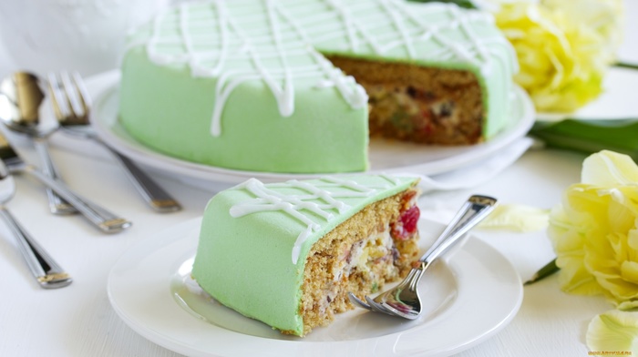 green, dessert, cake, food, fondant, icing, pies