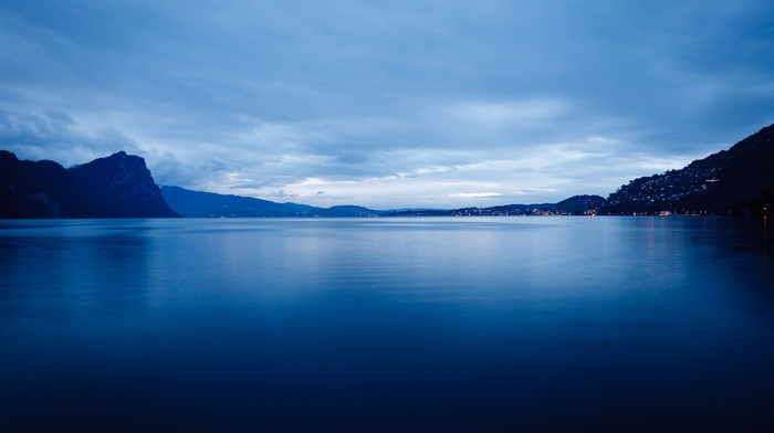 blue, water, landscape, Switzerland, lake, photography