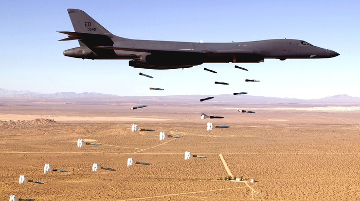 desert, military aircraft, US Air Force, aircraft, bombs, Bomber, Rockwell B, 1 Lancer