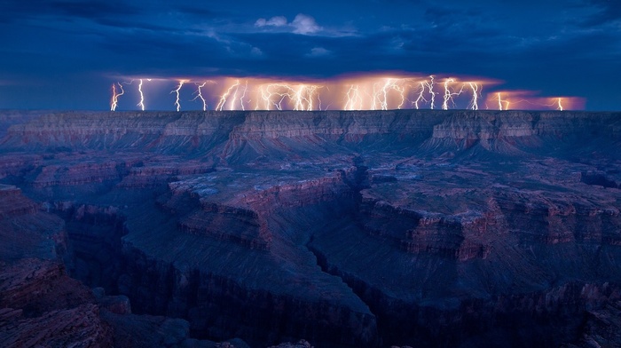 rock formation, nature, photography, canyon, landscape, storm, lightning