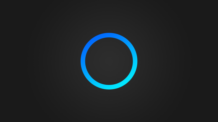 blue, circle, Cortana, simple, gray background