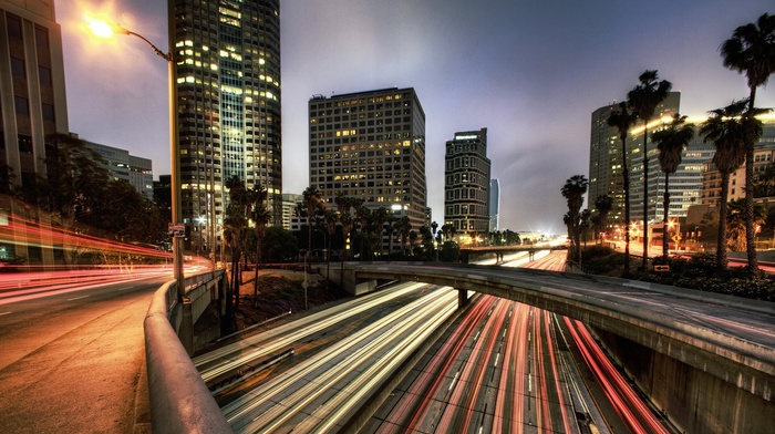 los angeles, long exposure, building, street, highway, bridge, photography, urban, city