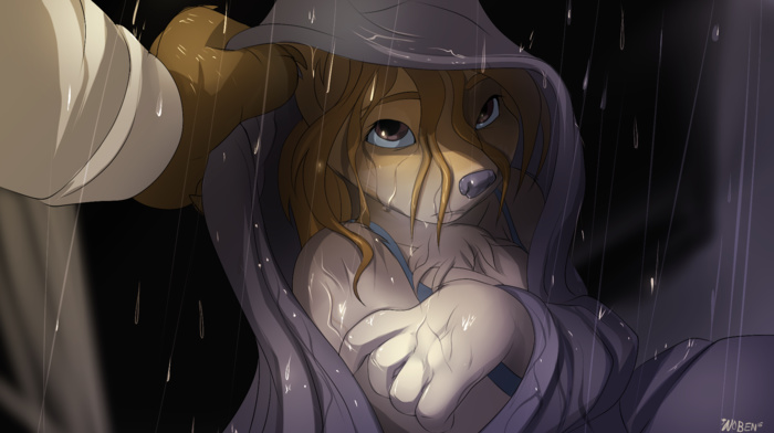 furry, rain, Anthro