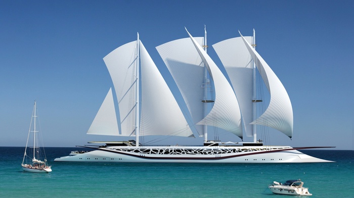 nature, sky, sailing ship, horizon, modern, sea, ship, yacht