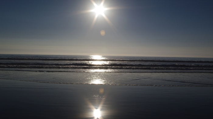 nature, landscape, Sun, photography, sea, water, reflection, beach, california