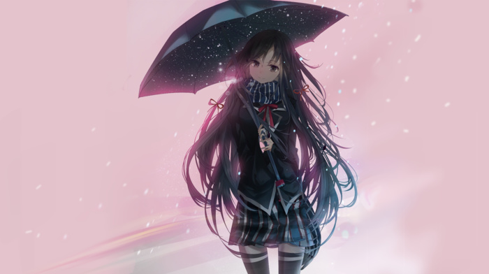 Yukinoshita Yukino, school uniform, anime, umbrella, anime girls, Yahari Ore no Seishun Love Comedy wa Mac