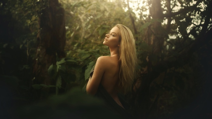 blonde, long hair, girl outdoors, girl