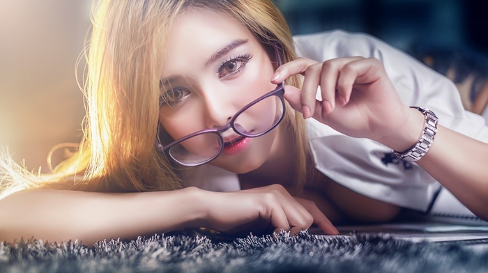 Asian, girl, model, girl with glasses