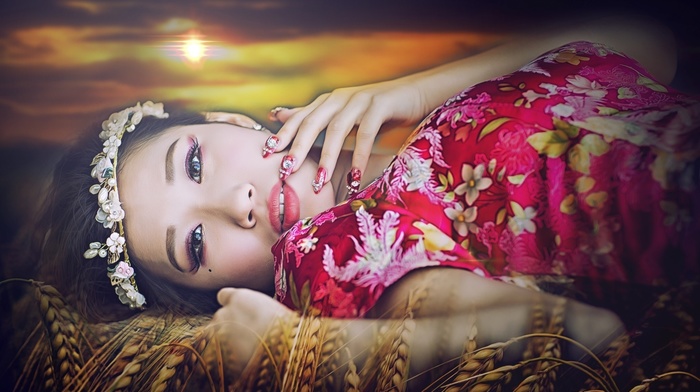 girl, Asian, model