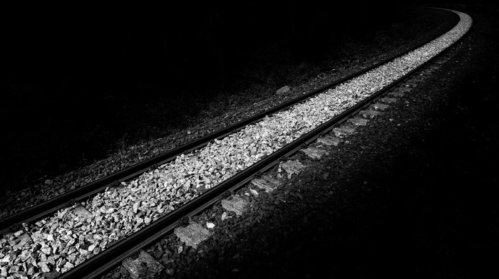 railway, monochrome