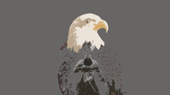 Assassins Creed, Ezio Auditore da Firenze, simple, eagle, simple background