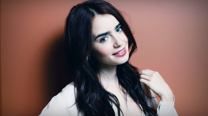 Lily Collins, portrait, girl