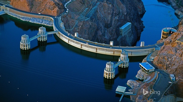 Hoover Dam, dam, Bing, nature