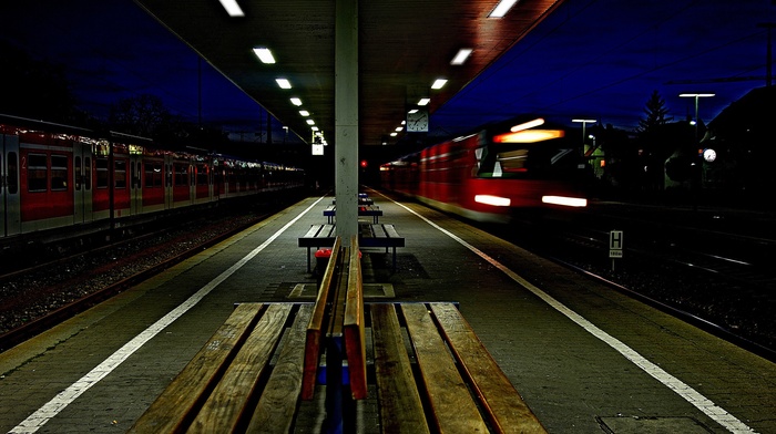 train, photography, railway, night
