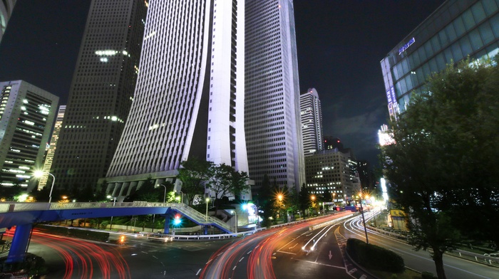 Japan, road, city, building, David Aguilera, cityscape, traffic, long exposure