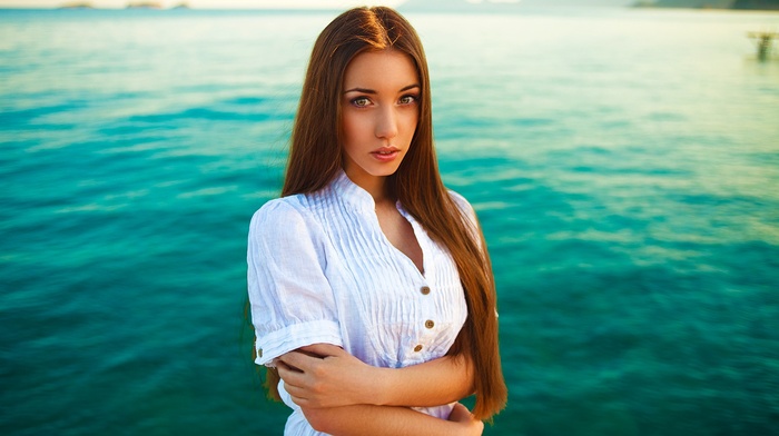 model, sea, girl, portrait