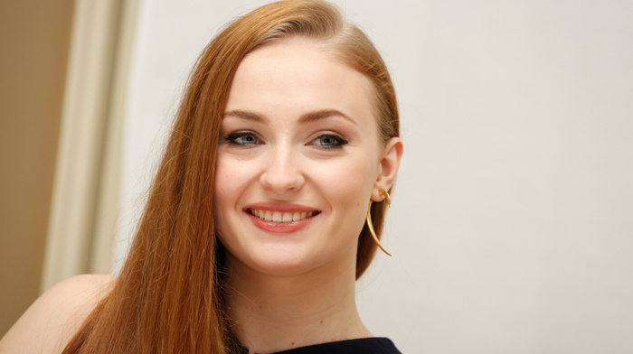 face, girl, actress, redhead, Sophie Turner, celebrity, smiling