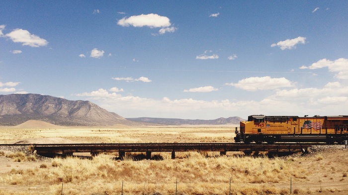 landscape, vehicle, train